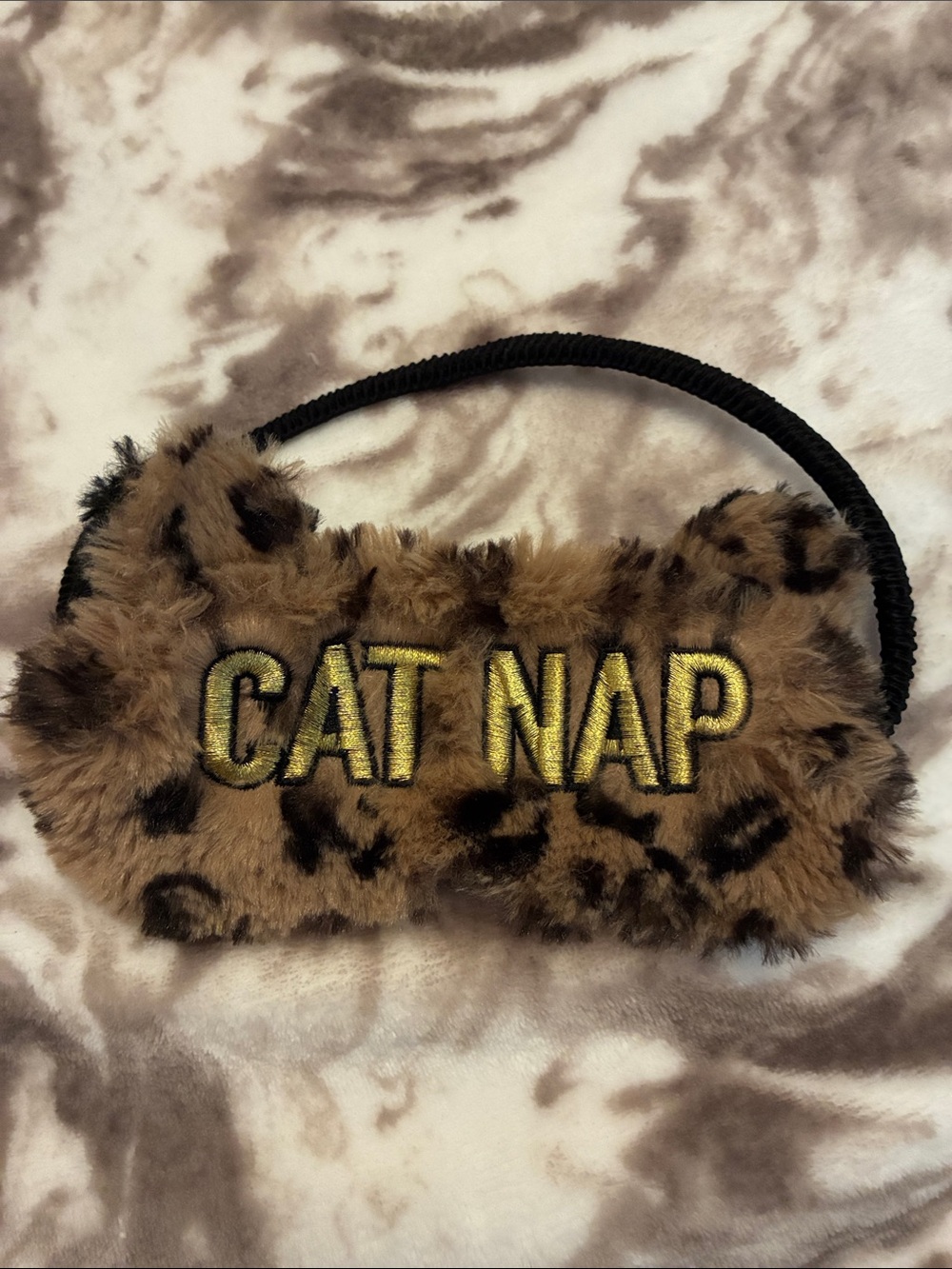 Cat Nap Leopard Print Kids Sleep Mask - Brown